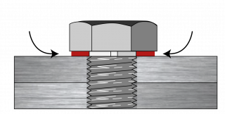 Crevice corrosion in a bolted joint